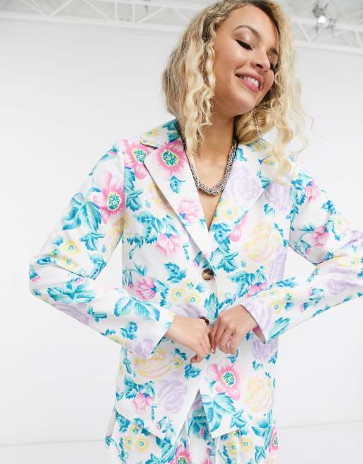 Reclaimed Vintage inspired blazer two piece in floral print