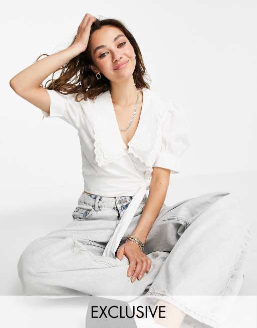 Blouse cache coeur blanche 2025