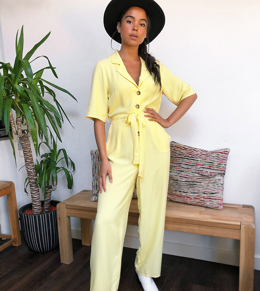 Reclaimed Vintage inspired boiler jumpsuit in yellow