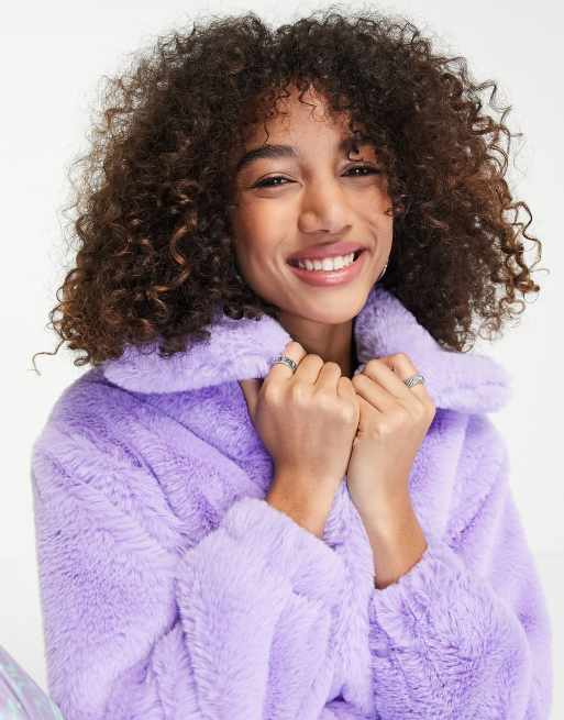 Lilac faux fur jacket new arrivals