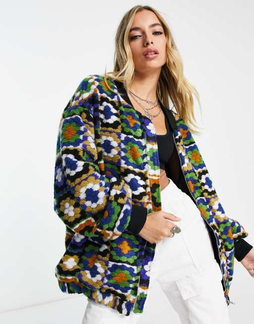 Asos jacquard coat online