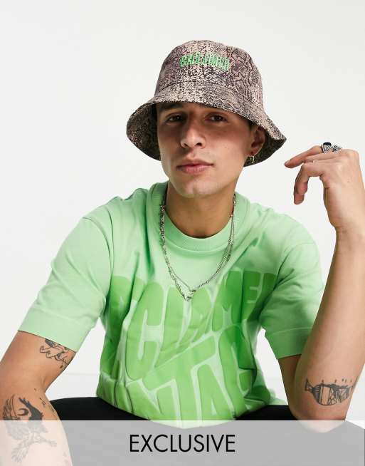 Reclaimed Vintage inspired bucket hat co-ord in snake print