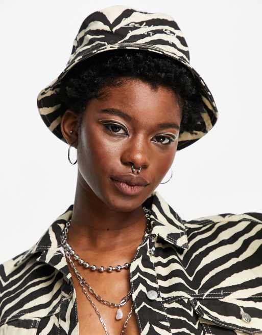 Zebra print bucket hat deals