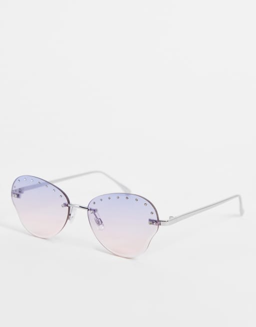Reclaimed Vintage Inspired butterfly sunglasses with diamante