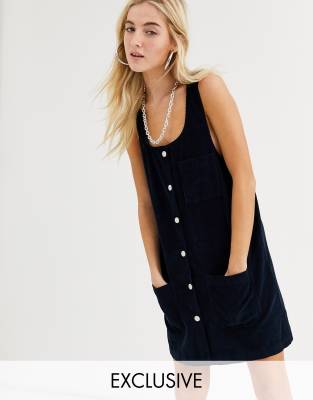 button front shift dress