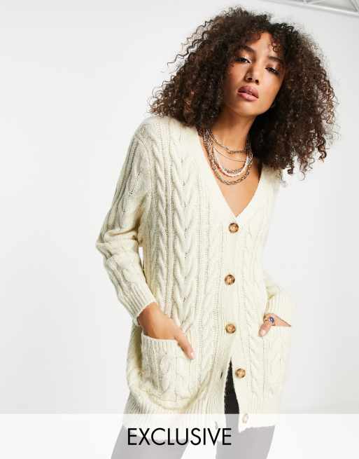 Cream Cable Knit Cardigan