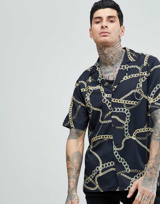 Reclaimed Vintage Inspired Camicia con colletto a rever e stampa