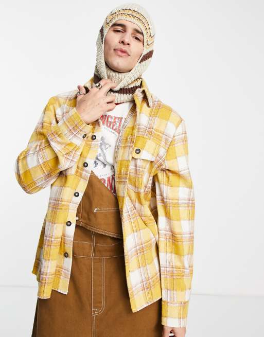 Reclaimed Vintage Inspired - Camicia giacca gialla a quadri