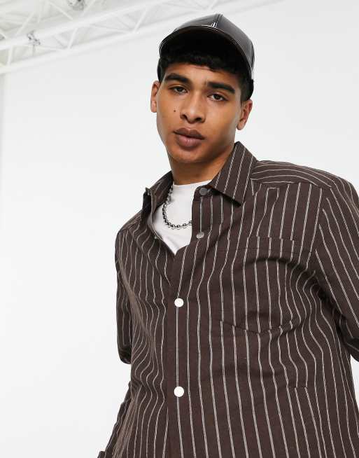 Giacca marrone camicia azzurra clearance