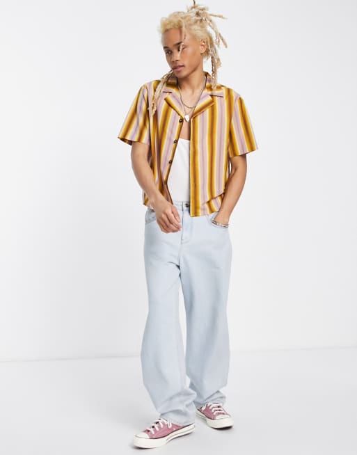 Reclaimed Vintage Inspired - Camicia unisex a righe con rever 
