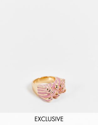Reclaimed vintage inspired candy stripe gummy bear ring in gold | ASOS