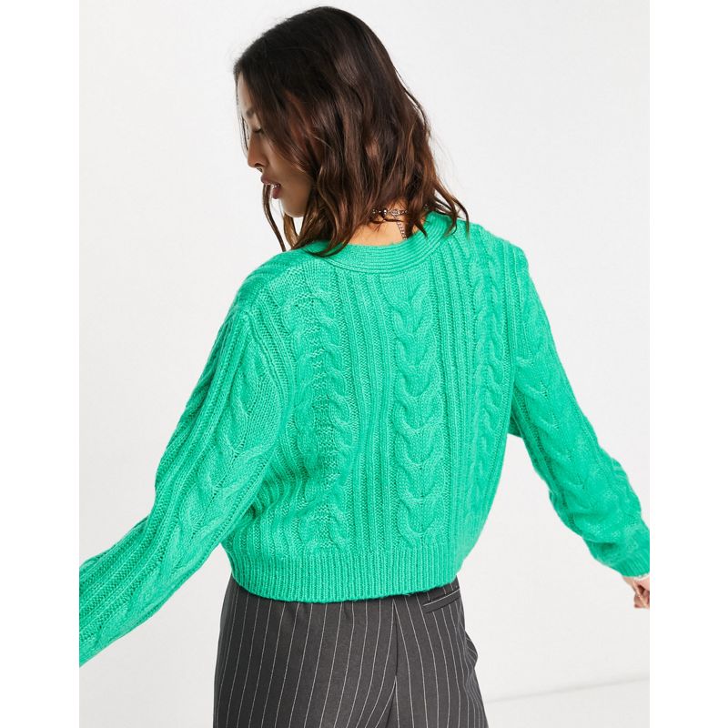 Maglie e cardigan EOYkr Reclaimed Vintage Inspired - Cardigan corto a trecce verde