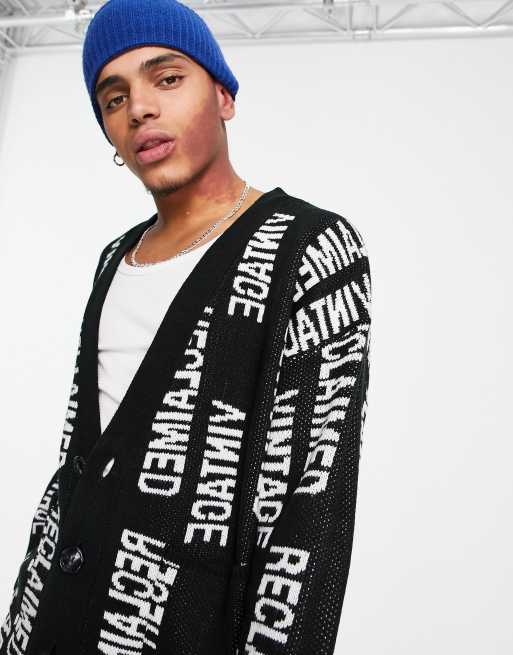 Reclaimed Vintage inspired cardigan in logo print