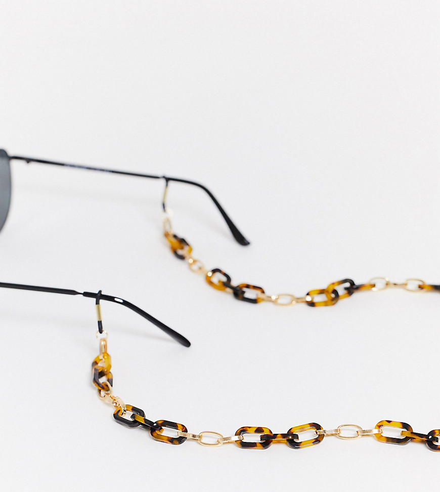 Reclaimed Vintage inspired - Catenella per occhiali da sole tartarugata-Multicolore