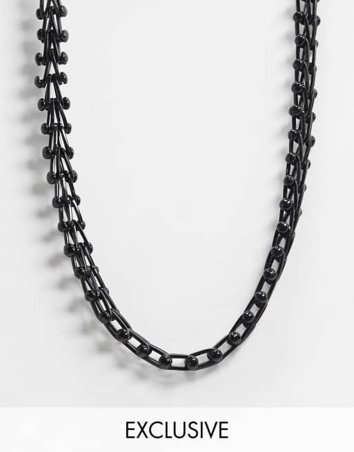 Reclaimed Vintage Inspired - Catenina spessa nero lucido - In esclusiva per ASOS