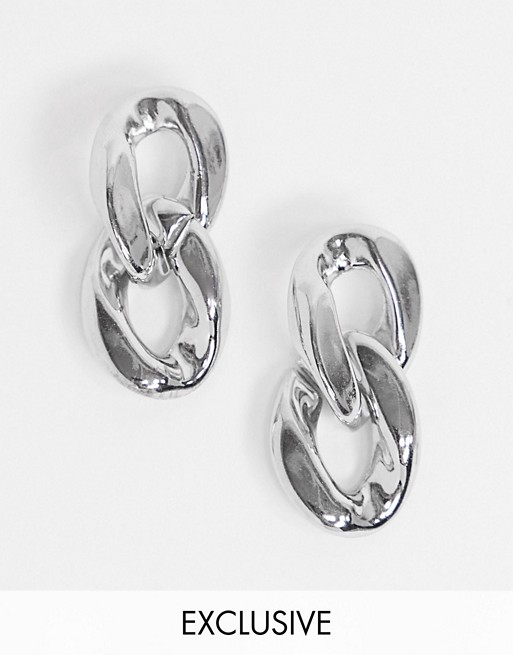Reclaimed Vintage inspired chain drop earrings