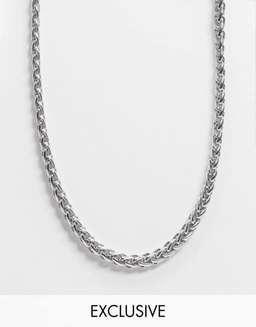 Reclaimed Vintage inspired chain necklace in silver ASOS
