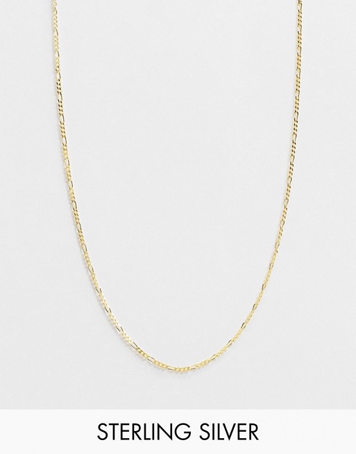 Reclaimed Vintage inspired chain necklace in sterling silver gold plate