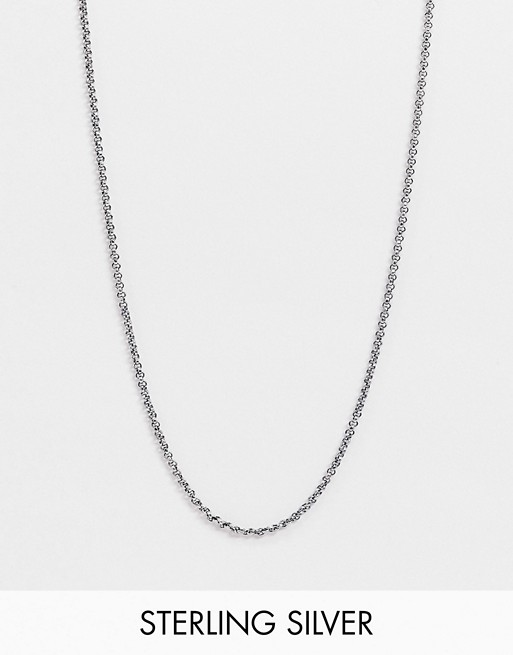 Reclaimed Vintage inspired chain necklace in sterling silver