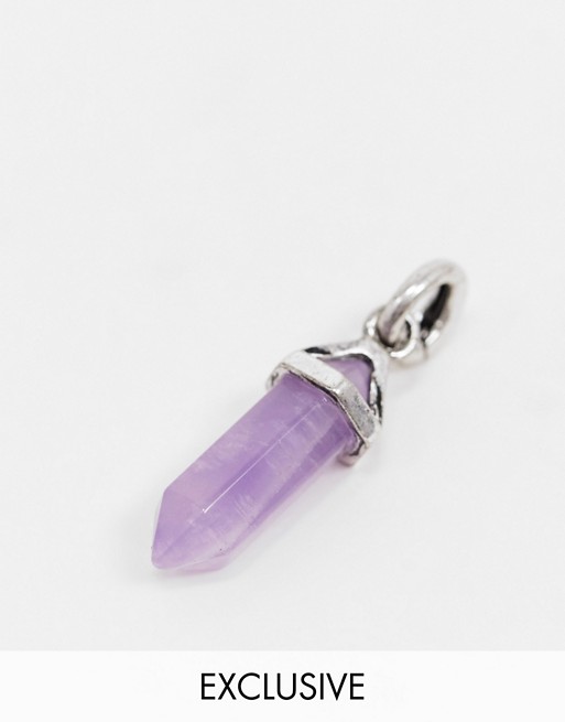 Reclaimed Vintage inspired changeable charm collection amethyst harmony stone shard pendant