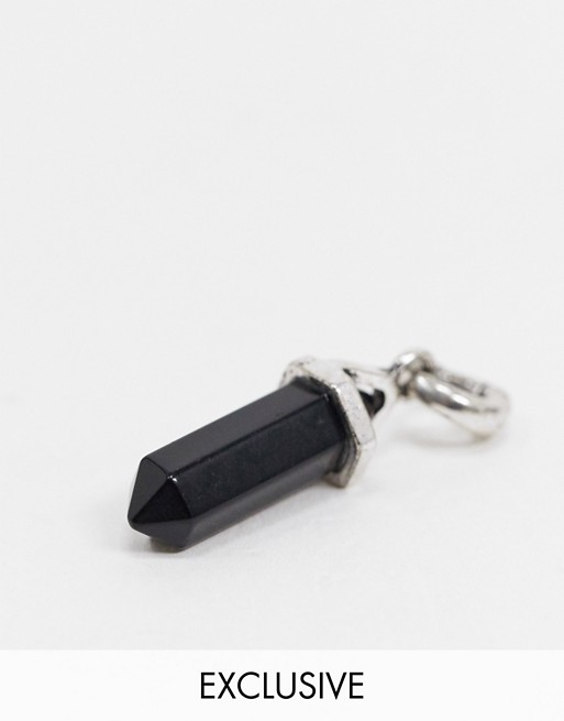 Reclaimed Vintage inspired changeable charm collection black onyx connection stone shard pendant