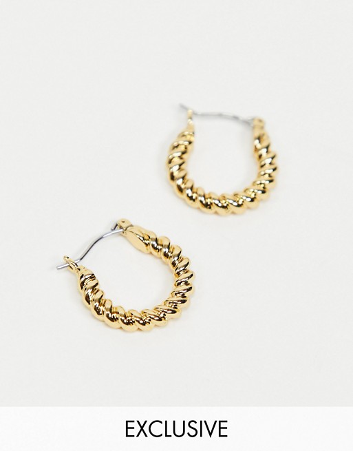 Reclaimed Vintage inspired changeable charm collection hoop earring in gold plate