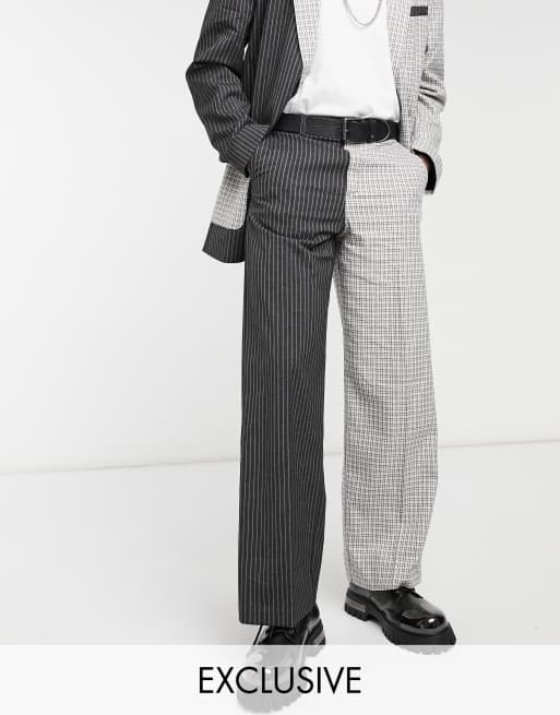 Reclaimed Vintage inspired check and stripe trouser
