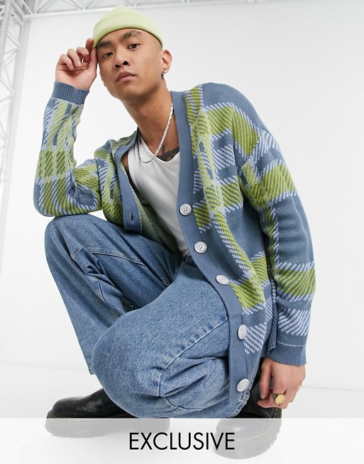 Reclaimed vintage inspired check cardigan