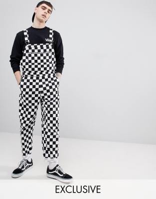 vans checkerboard overalls