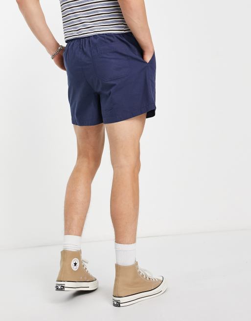 Reclaimed Vintage Inspired - Chinoshort in marineblauw, 2 van 4