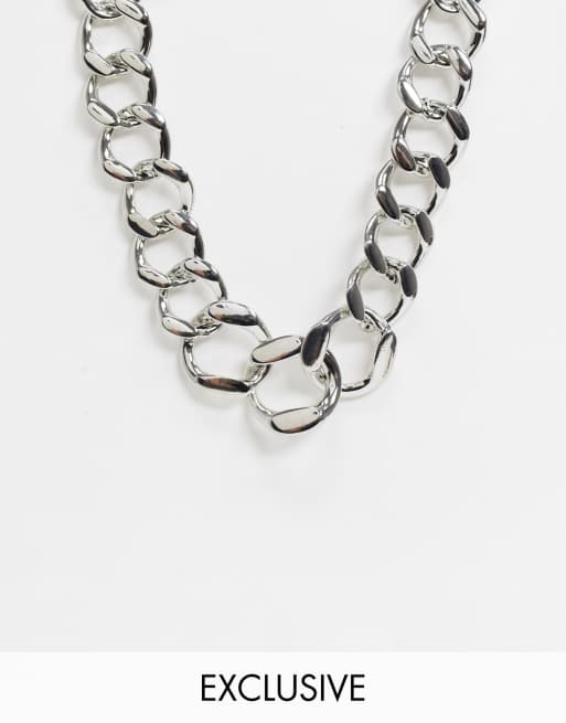 Reclaimed Vintage inspired chunky chain necklace in silver ASOS