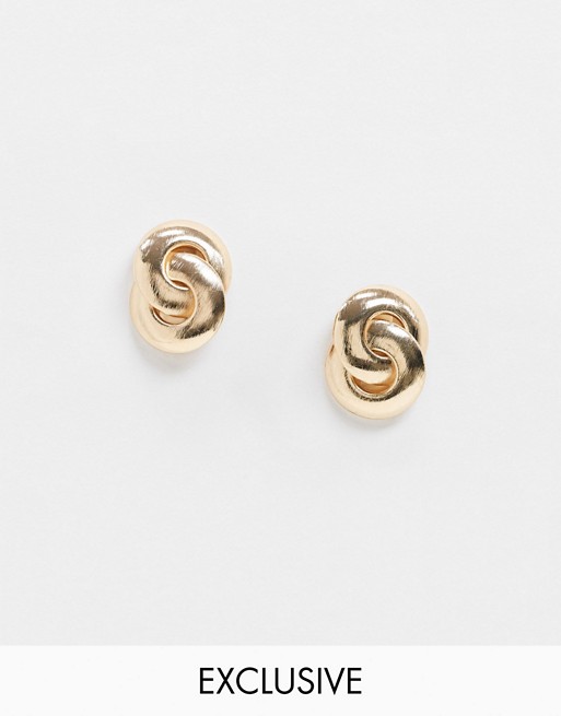 Reclaimed Vintage inspired circle earrings in gold