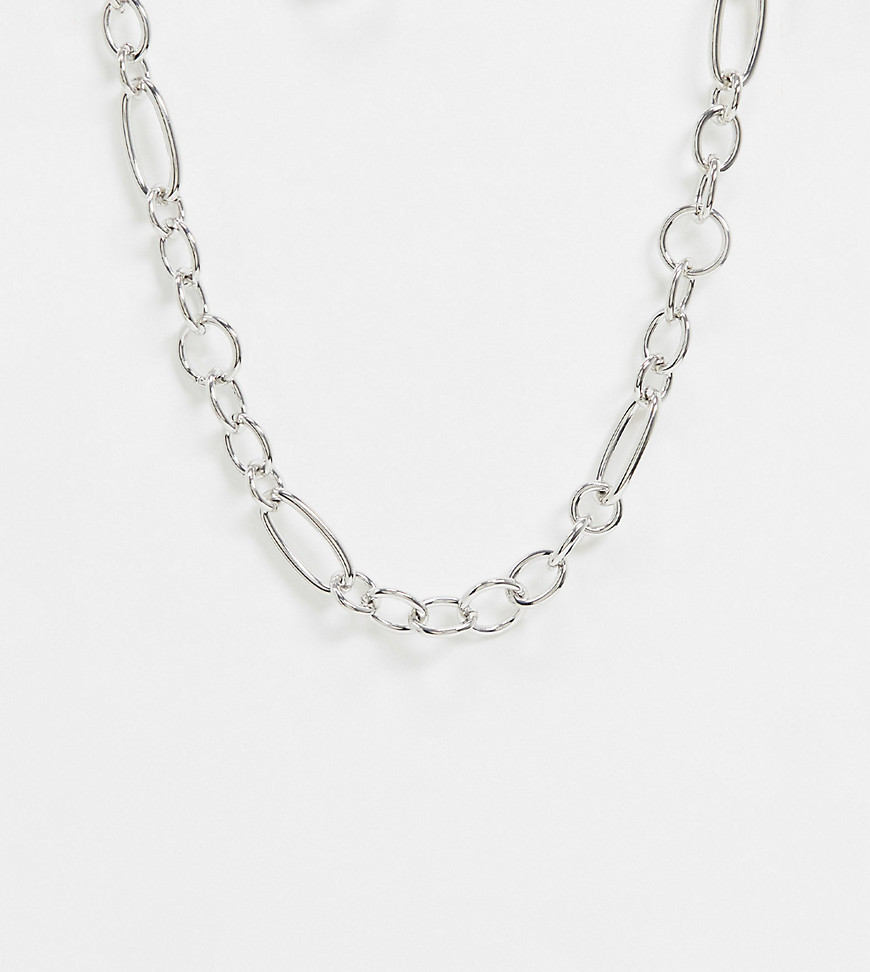 Reclaimed Vintage inspired circle multi link necklace in silver