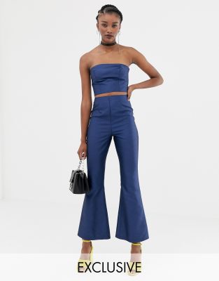 satin flare pants