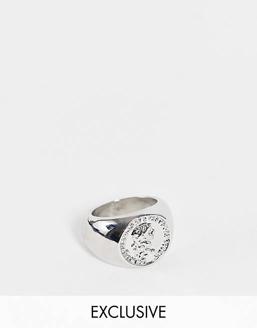 Reclaimed Vintage inspired coin ring in silver