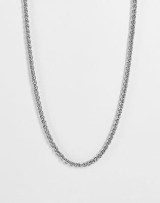 Reclaimed Vintage inspired chain necklace in silver - ASOS Price Checker