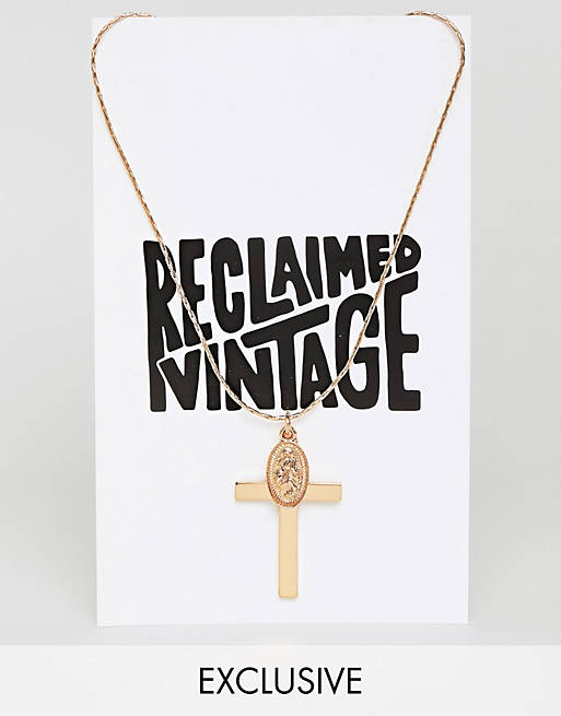 Reclaimed Vintage Inspired - Collier à pendentifs croix et breloque