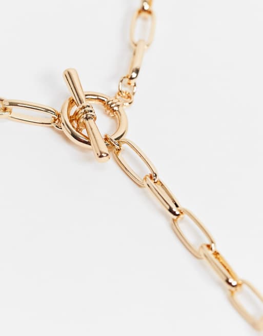 Reclaimed Vintage Inspired - Collier chaîne avec barre en T - Doré, 4 de 4