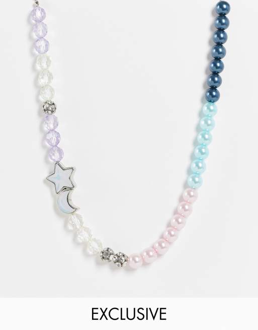 Reclaimed Vintage Inspired - Collier cosmique avec breloque étoile et perles fantaisie 
