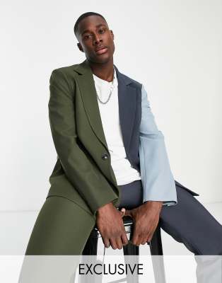 Reclaimed vintage inspired colour block blazer  - ASOS Price Checker