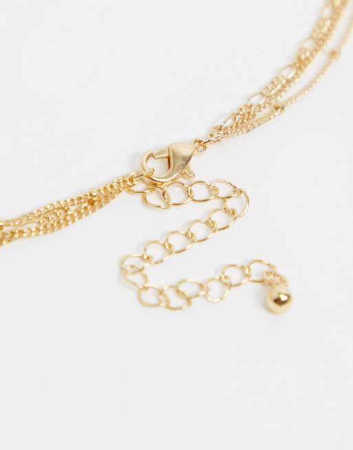 Reclaimed Vintage inspired constellation star multirow necklace, 4 of 4