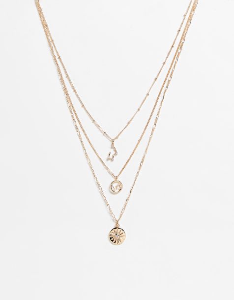 Reclaimed Vintage inspired constellation star multirow necklace - view 1
