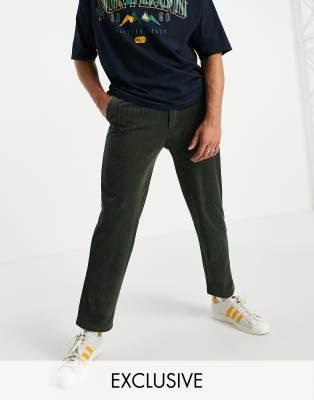 Reclaimed Vintage inspired cord pull on trouser in khaki   - ASOS Price Checker