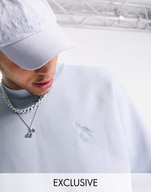 Reclaimed Vintage inspired cotton wolf sweat in blue - MBLUE