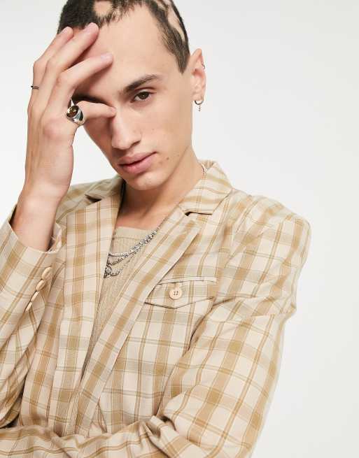 Reclaimed Vintage Inspired – Couture – Rutig kavaj, del av kostym, 4 av 4