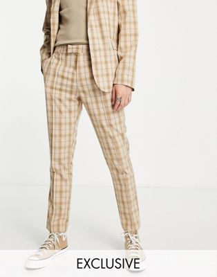 Reclaimed Vintage inspired couture suit trouser in check