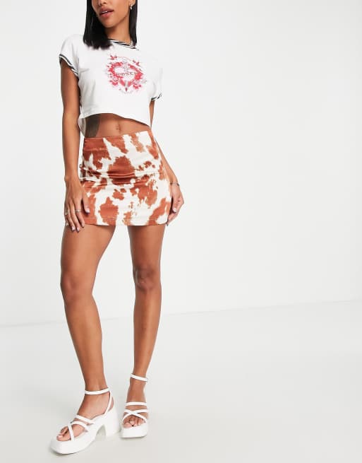 Cow pattern online mini skirt