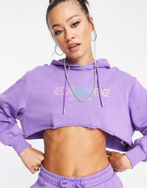 Rainbow crop hoodie shop