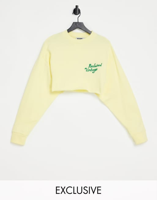Cropped yellow deals sweatshirt