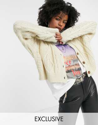 cream cable cardigan